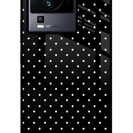 White Dots iQOO Neo 7 Pro Glass Case Back Cover by Casekaro