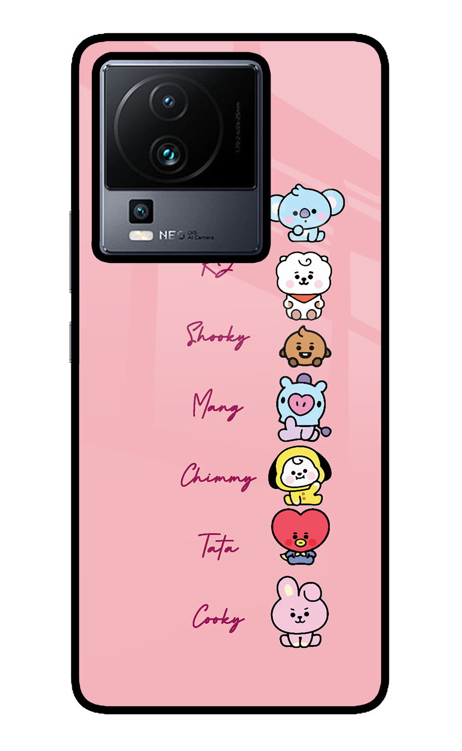 BTS names iQOO Neo 7 Pro Back Cover, Glass case