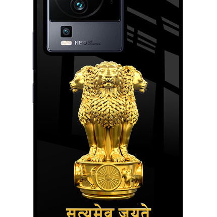 Satyamev Jayate Golden iQOO Neo 7 Pro Glass Case