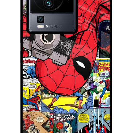 Spider Man iQOO Neo 7 Pro Glass Case Back Cover by Casekaro