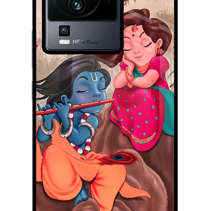 Radhe Krishna iQOO Neo 7 Pro Glass Case Back Cover by Casekaro