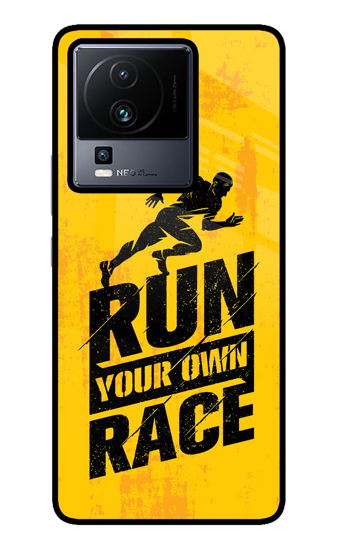 Run Your Own Race iQOO Neo 7 Pro Glass Case Back Cover by Casekaro
