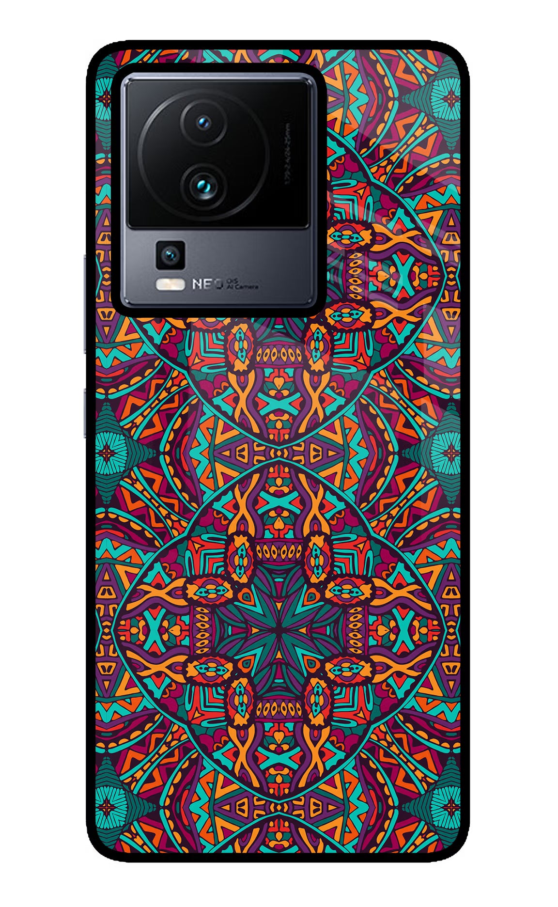 Colour Mandala iQOO Neo 7 Pro Glass Case Back Cover by Casekaro