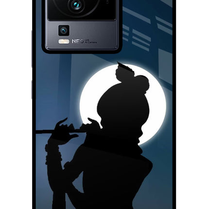 Shri Krishna Silhouette iQOO Neo 7 Pro Glass Case Back Cover by Casekaro