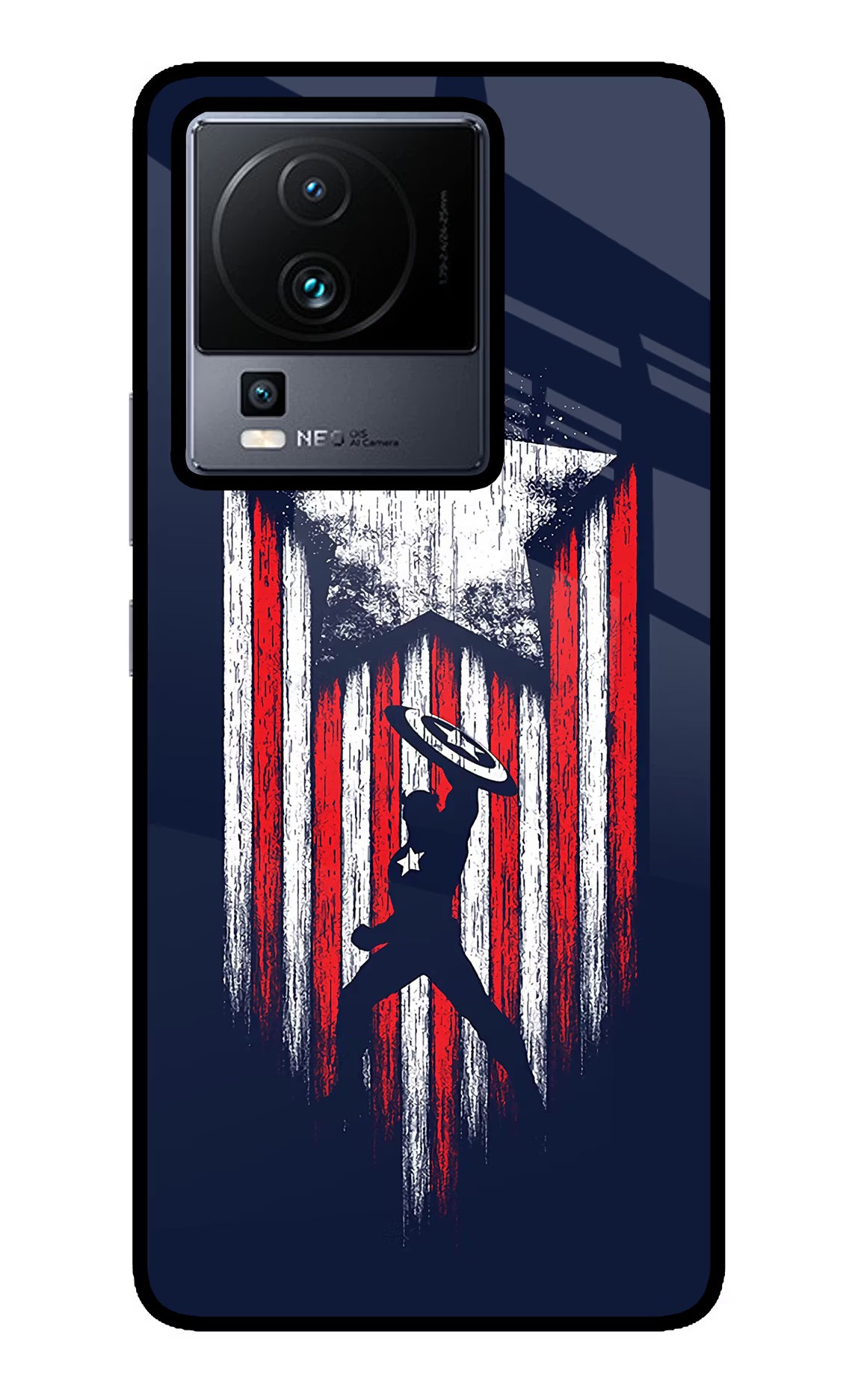 Captain America Marvel Art iQOO Neo 7 Pro Glass Case Back Cover by Casekaro