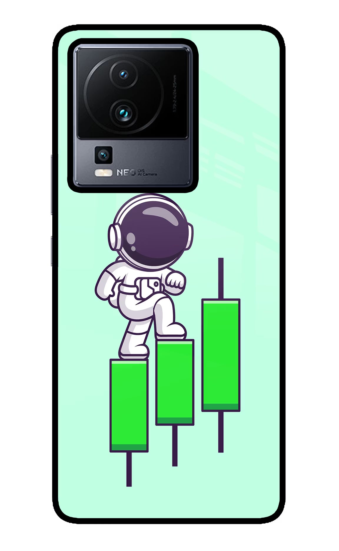 Astronaut Trader iQOO Neo 7 Pro Glass Case Back Cover by Casekaro