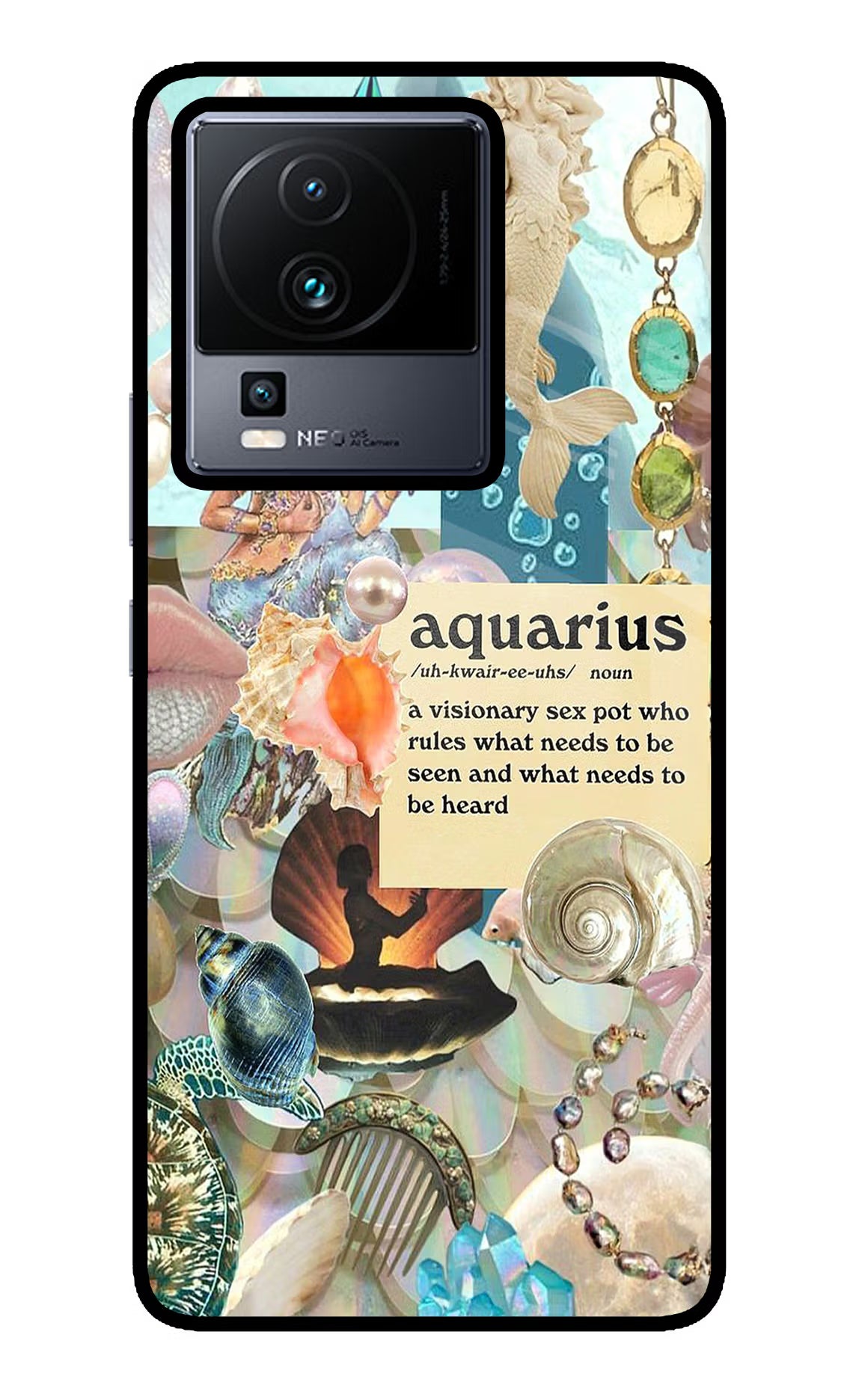 Aquarius Zodiac iQOO Neo 7 Pro Glass Case Back Cover by Casekaro
