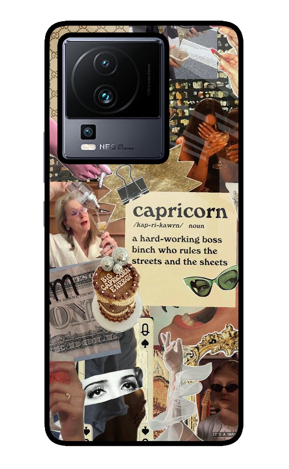 Capricorn Zodiac iQOO Neo 7 Pro Glass Case Back Cover by Casekaro