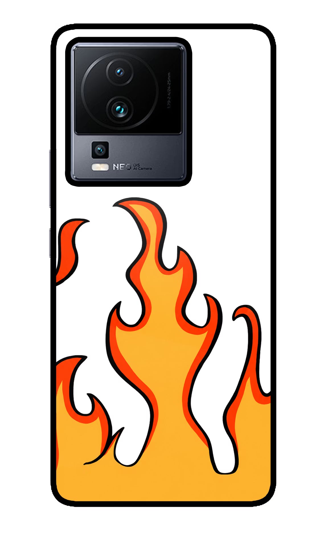 Fired Up – White iQOO Neo 7 Pro Glass Case