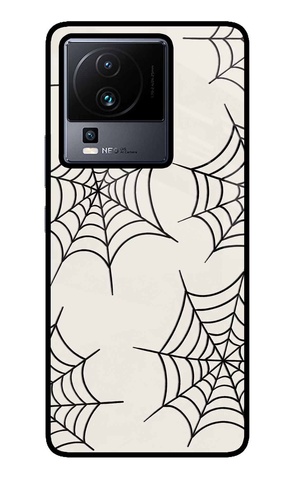 Spider Web iQOO Neo 7 Pro Glass Case Back Cover by Casekaro