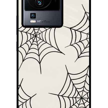 Spider Web iQOO Neo 7 Pro Glass Case Back Cover by Casekaro