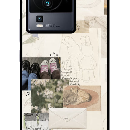 Soft Aesthetic iQOO Neo 7 Pro Glass Case Back Cover by Casekaro