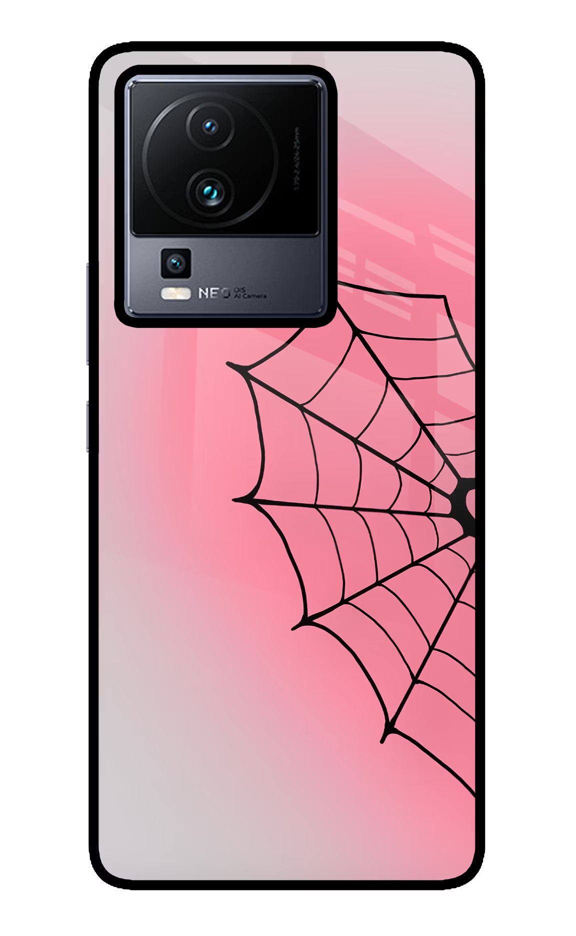 Pink Web iQOO Neo 7 Pro Glass Case