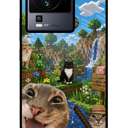 Minecraft Cat Chaos iQOO Neo 7 Pro Glass Case