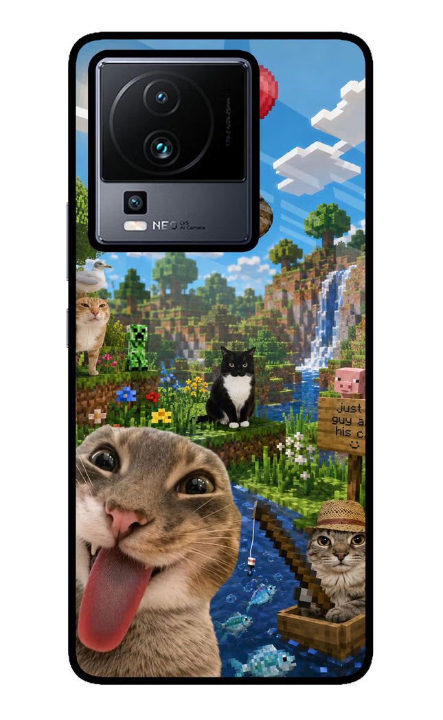 Minecraft Cat Chaos iQOO Neo 7 Pro Glass Case