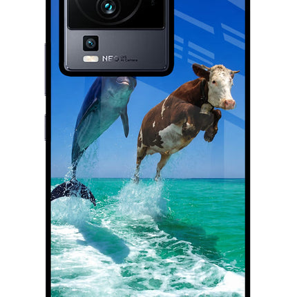 Dolphin vs Cow iQOO Neo 7 Pro Glass Case