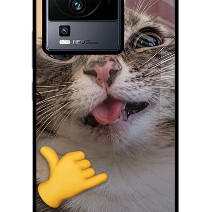 Silly Cat Call iQOO Neo 7 Pro Glass Case
