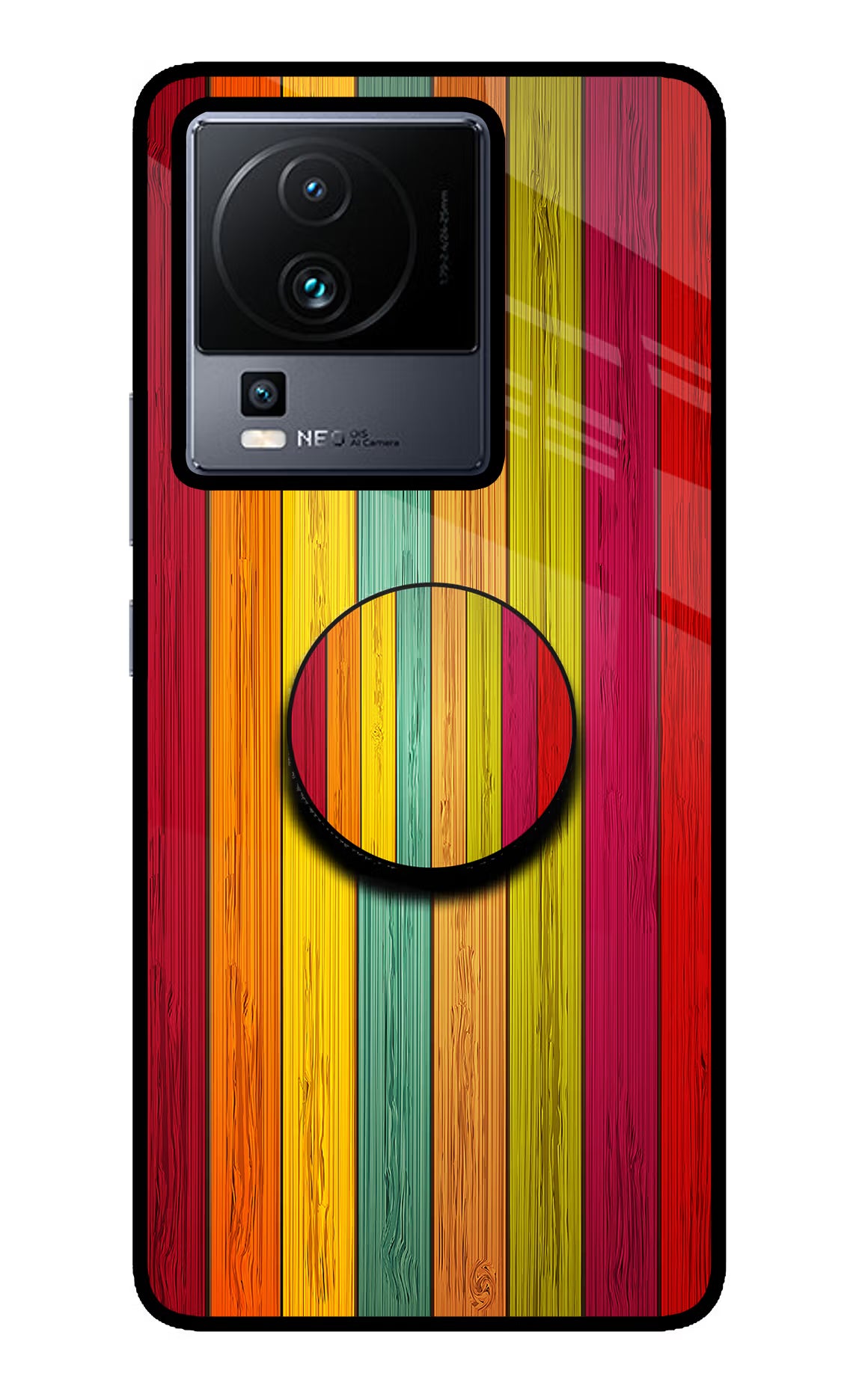 Multicolor Wooden iQOO Neo 7 Pro Pop Case by Casekaro