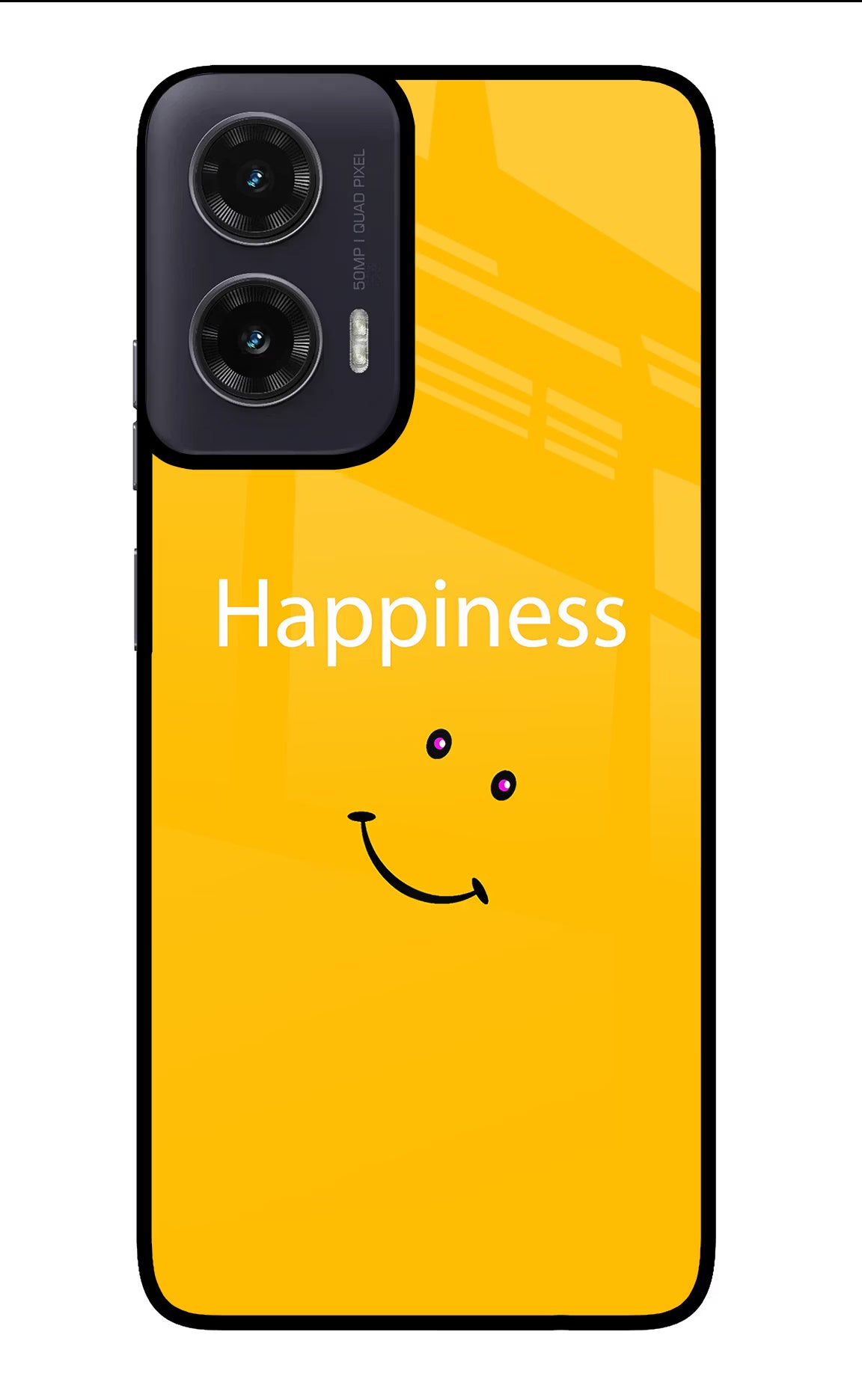 Happiness With Smiley Moto G35 5G Glass Case Back Cover by Casekaro