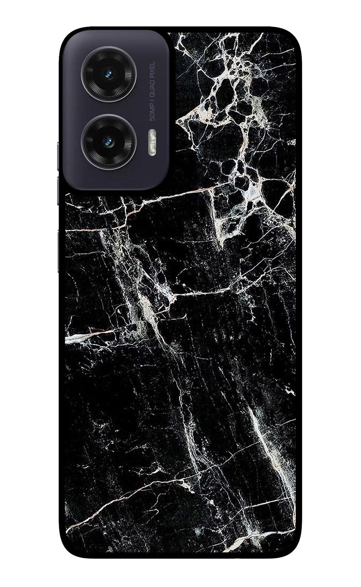 Black Marble Texture Moto G35 5G Glass Case
