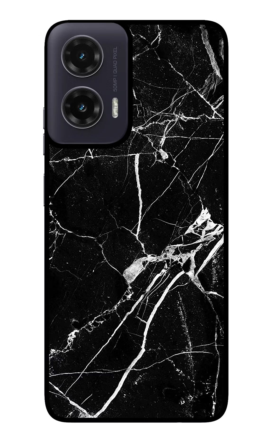 Black Marble Pattern Moto G35 5G Glass Case