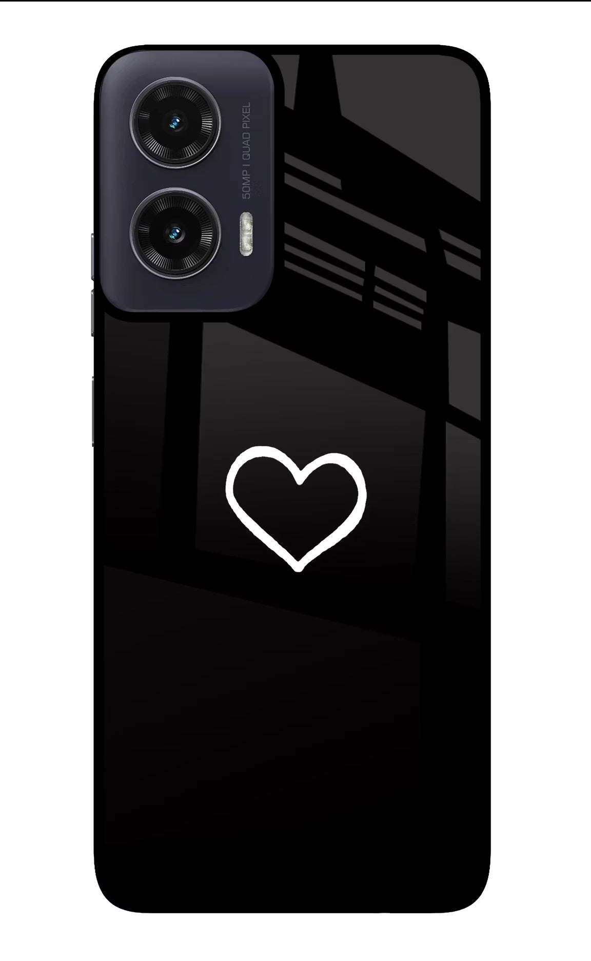Heart Moto G35 5G Glass Case Back Cover by Casekaro