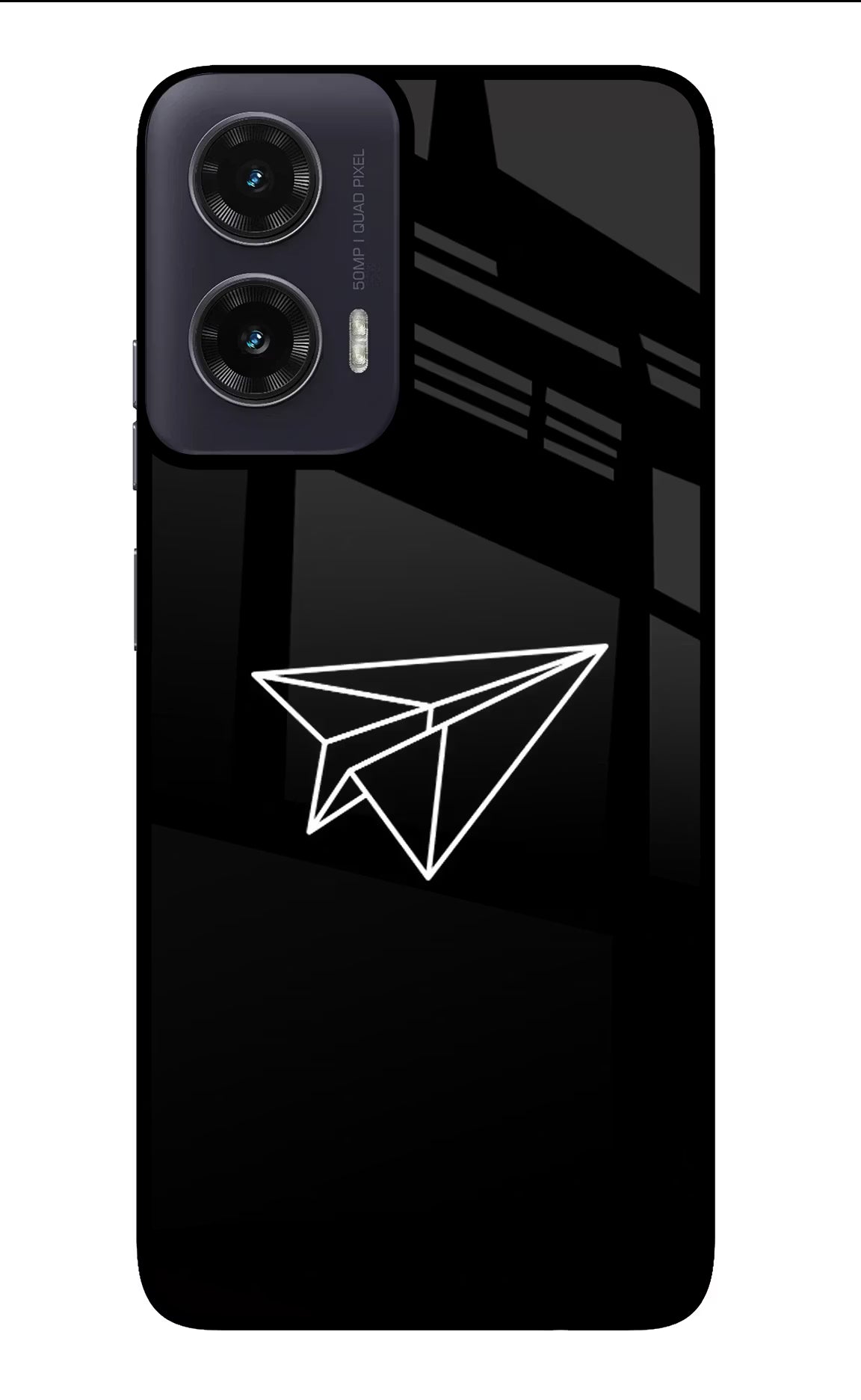 Paper Plane White Moto G35 5G Glass Case Back Cover by Casekaro