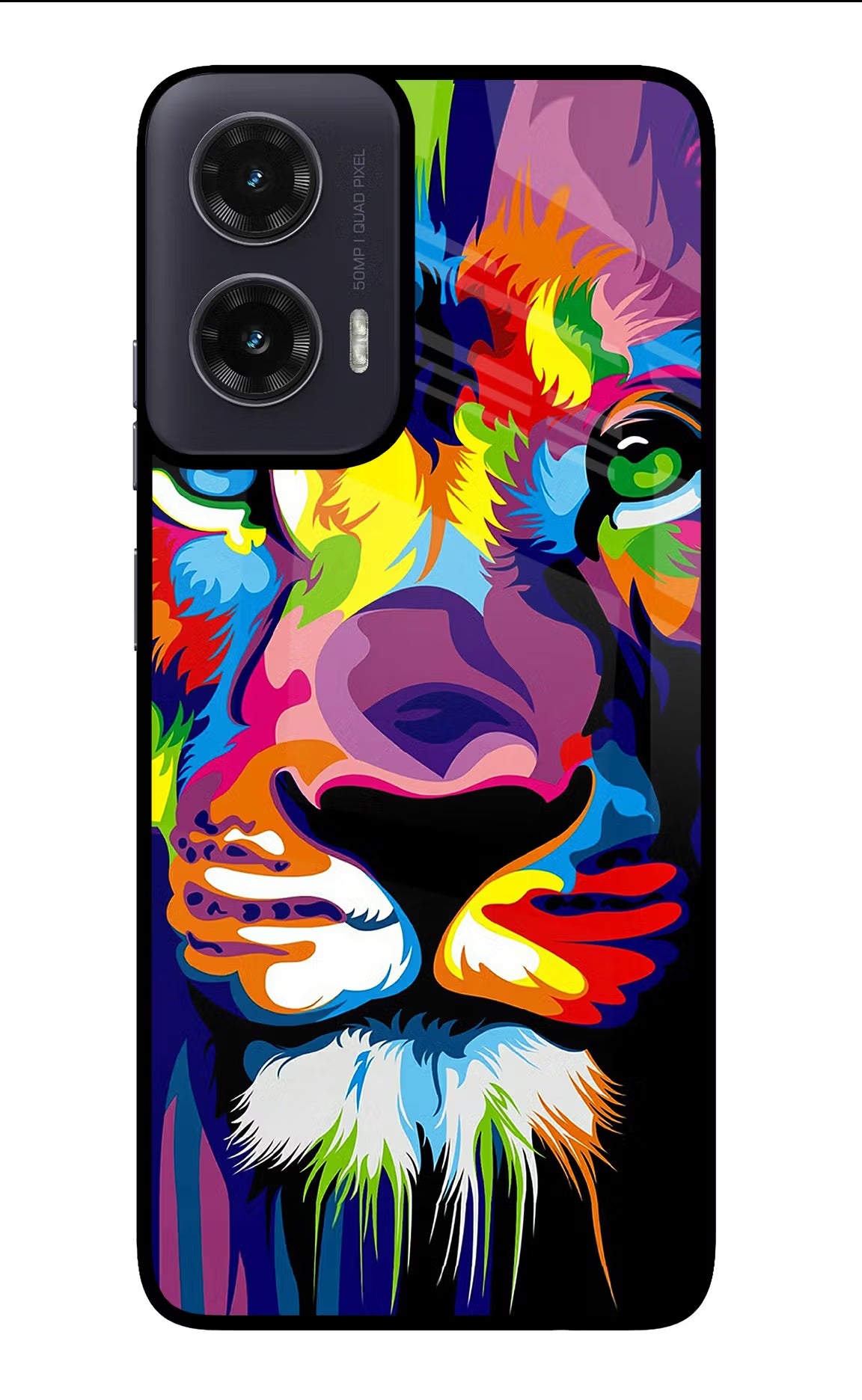 Lion Moto G35 5G Glass Case Back Cover by Casekaro