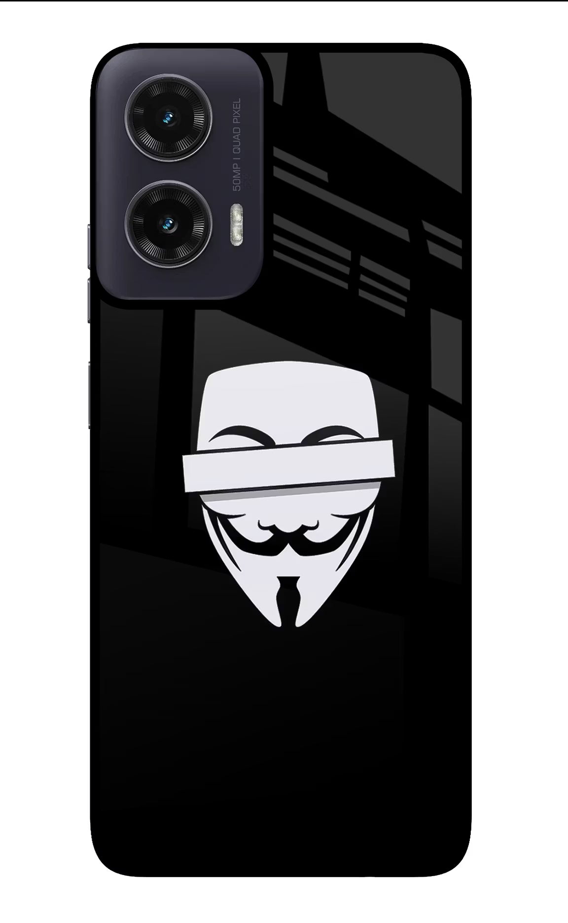 Anonymous Face Moto G35 5G Glass Case Back Cover by Casekaro