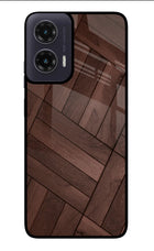 Wooden Texture Design Moto G35 5G Glass Case Back Cover by Casekaro