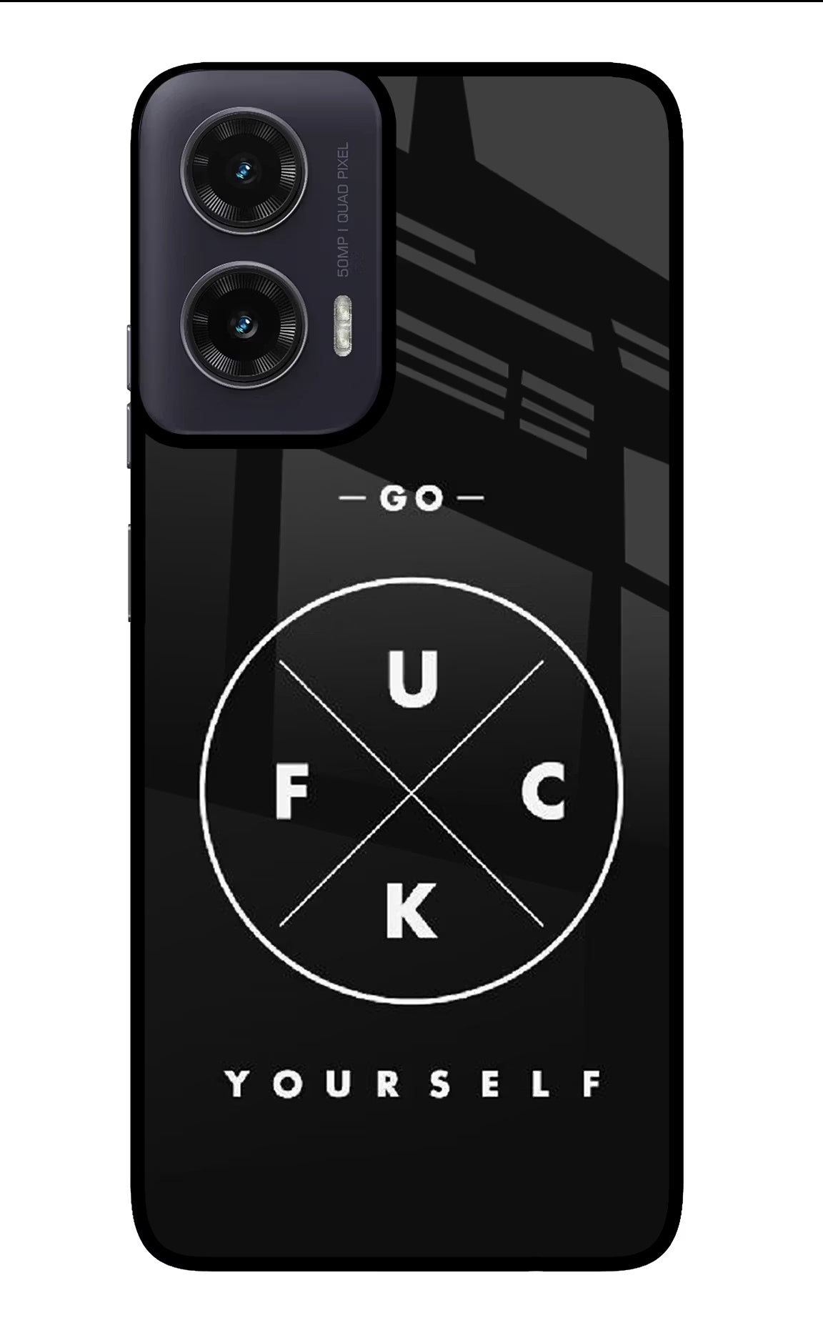 Go Fuck Yourself Moto G35 5G Glass Case Back Cover by Casekaro