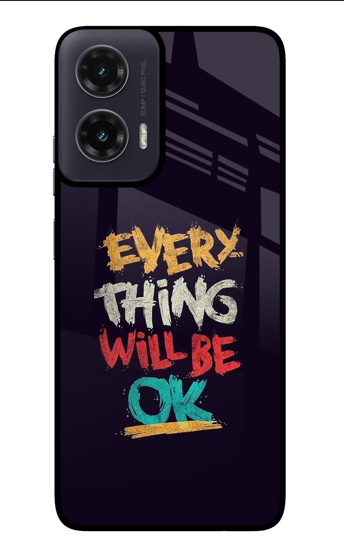 Everything Will Be Ok Moto G35 5G Glass Case Back Cover by Casekaro