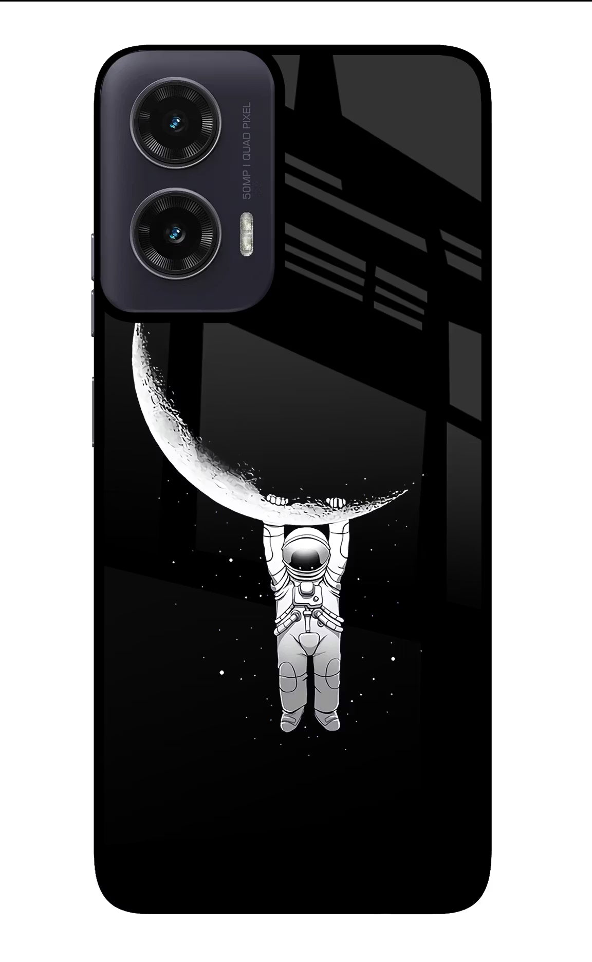 Moon Space Moto G35 5G Glass Case Back Cover by Casekaro