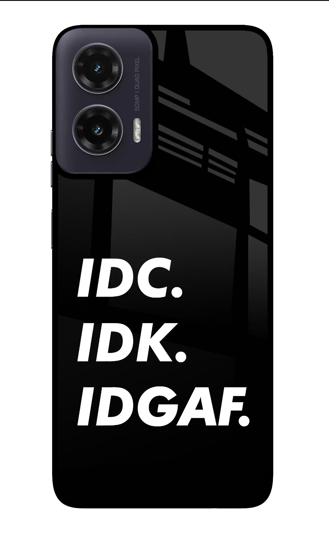 Idc Idk Idgaf Moto G35 5G Glass Case Back Cover by Casekaro