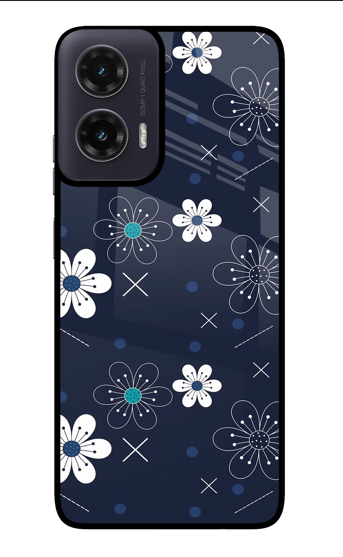 Flowers Moto G35 5G Glass Case Back Cover by Casekaro