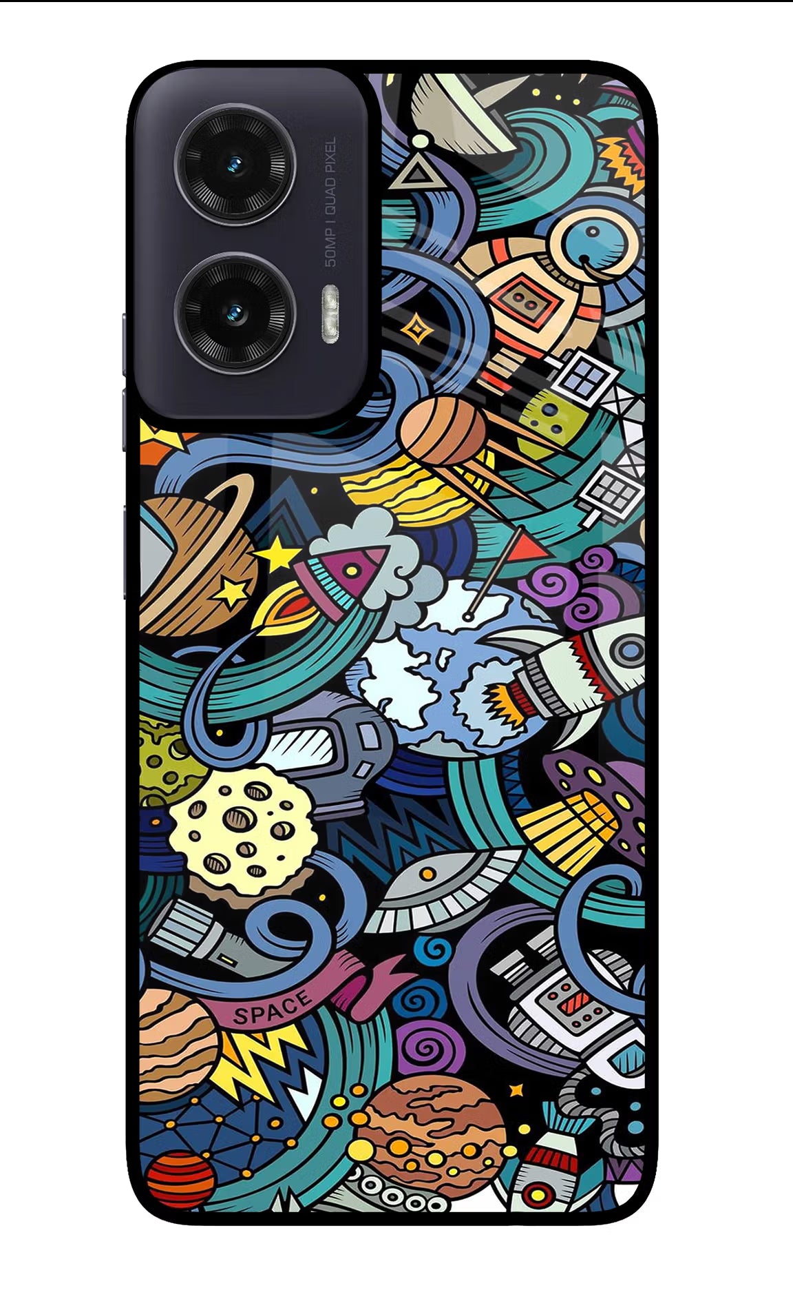 Space Abstract Moto G35 5G Glass Case Back Cover by Casekaro
