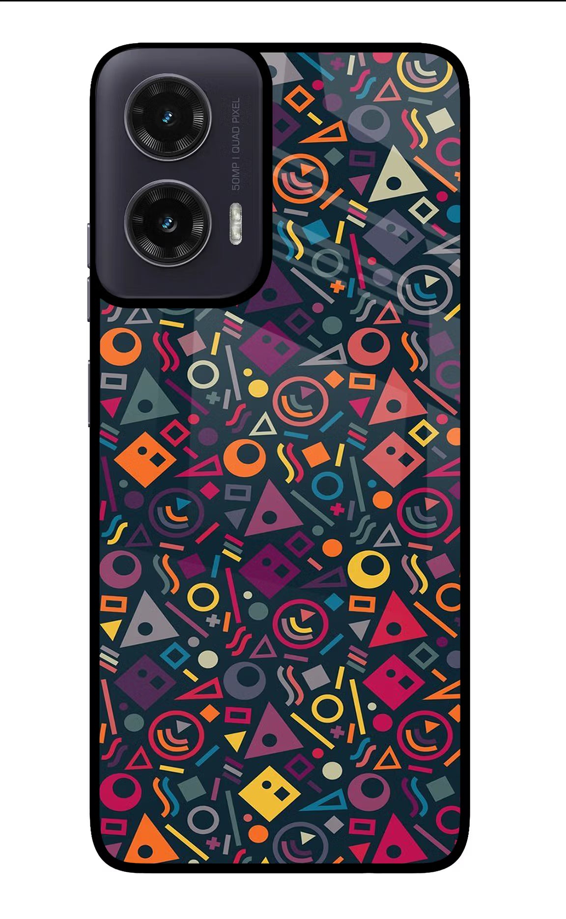 Geometric Abstract Moto G35 5G Glass Case Back Cover by Casekaro