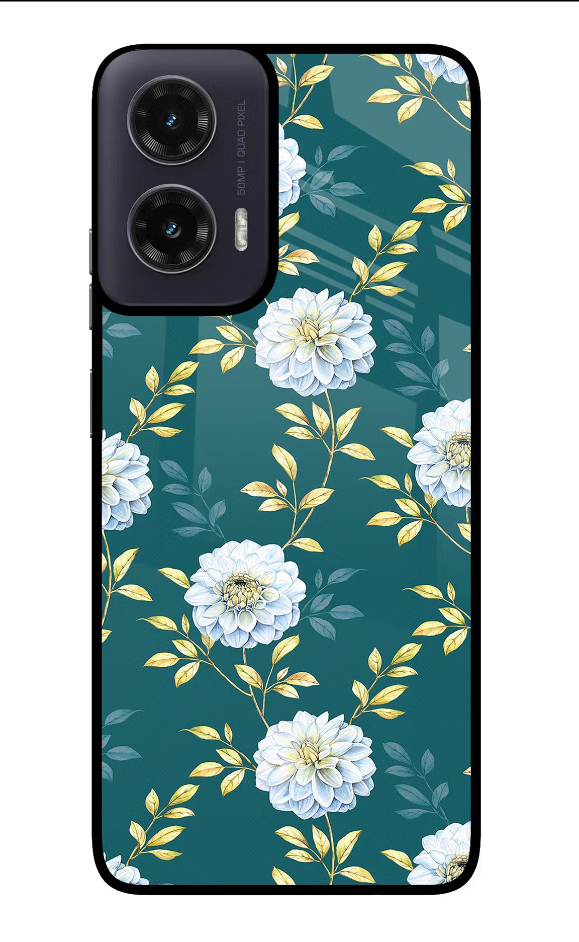 Flowers Moto G35 5G Glass Case Back Cover by Casekaro