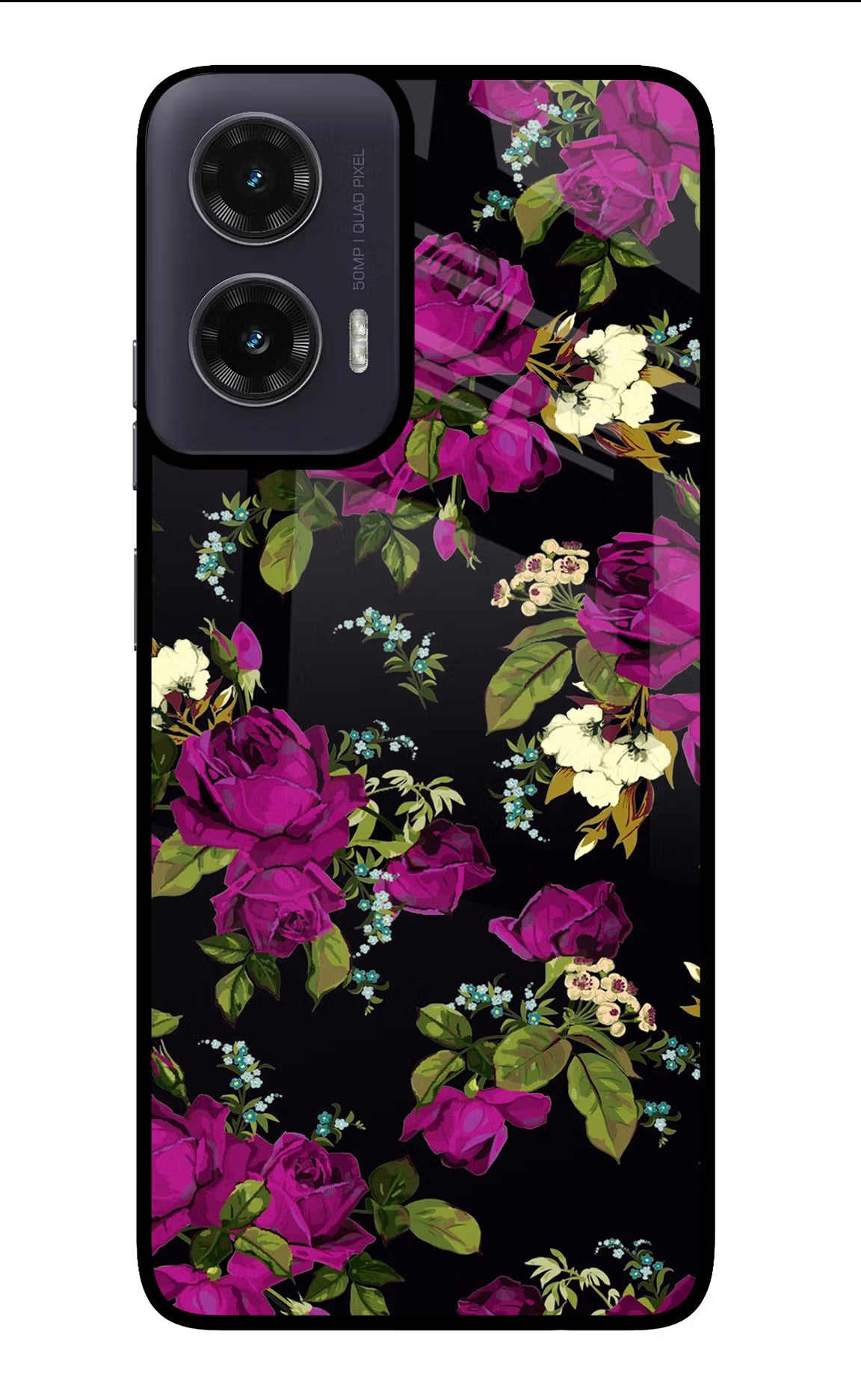 Flowers Moto G35 5G Glass Case Back Cover by Casekaro
