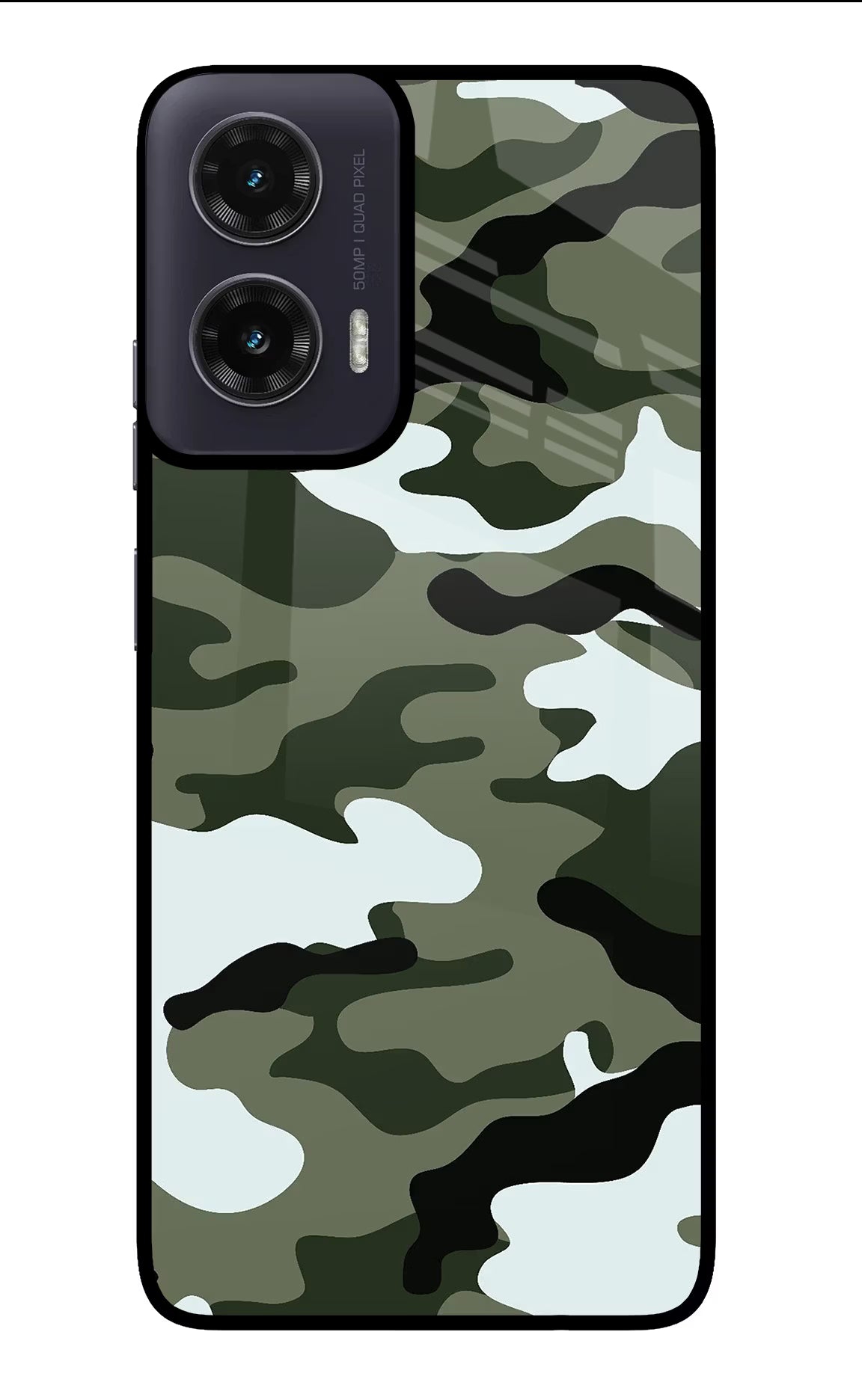 Camouflage Moto G35 5G Glass Case Back Cover by Casekaro
