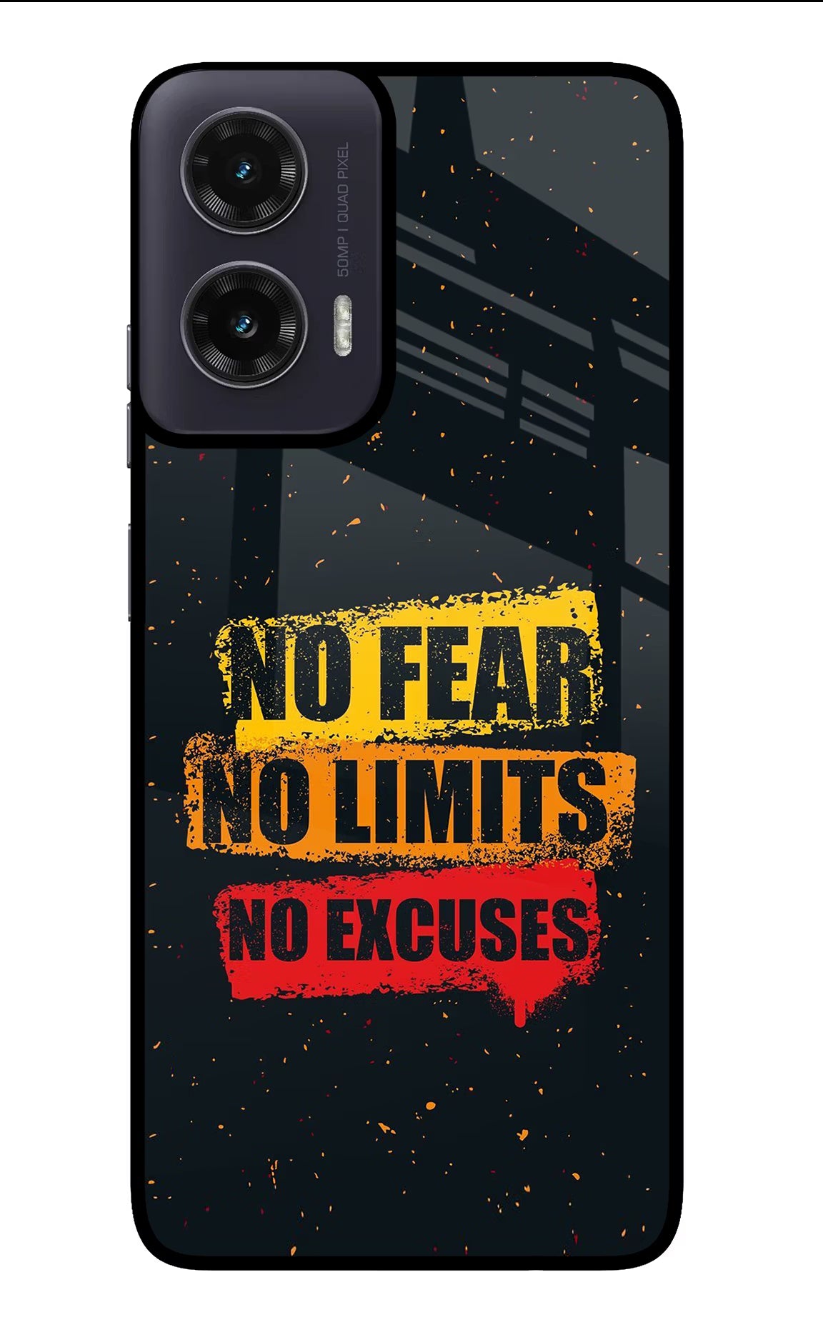 No Fear No Limits No Excuse Moto G35 5G Glass Case Back Cover by Casekaro