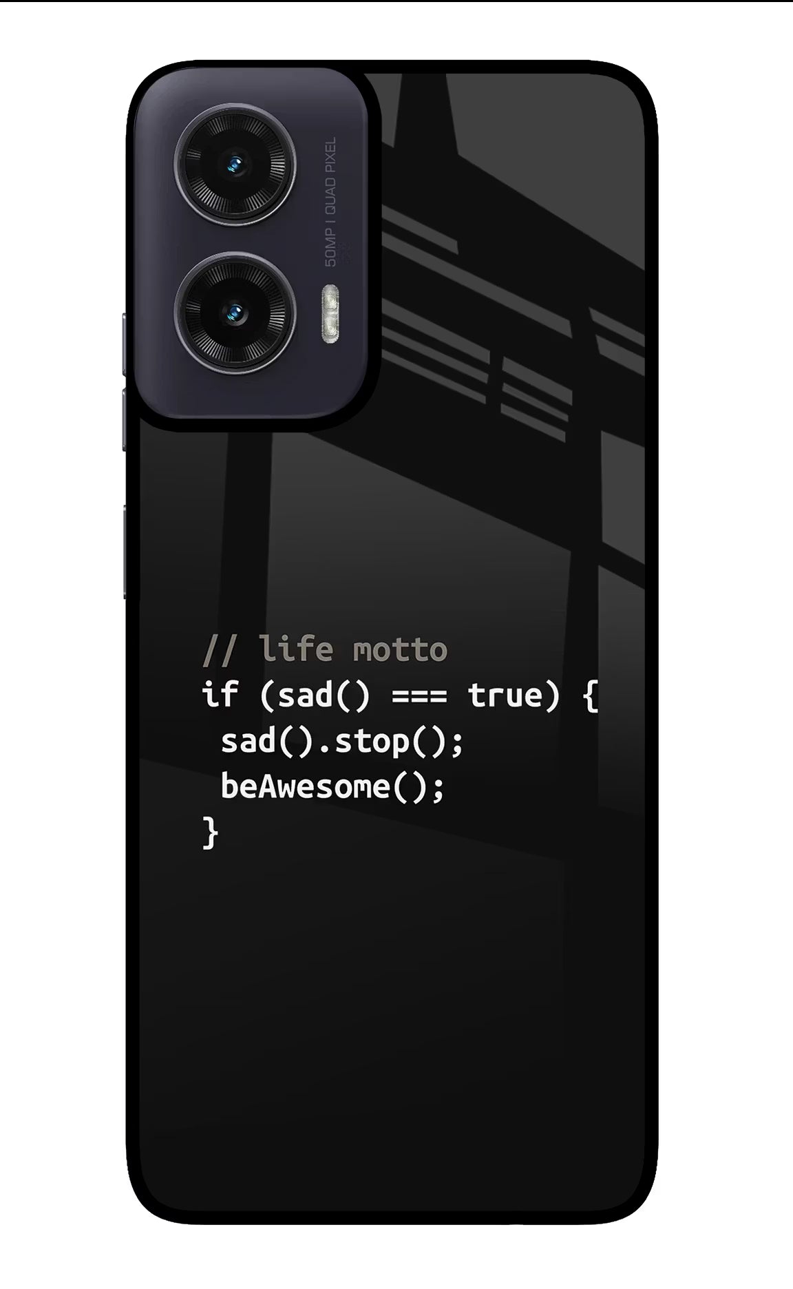 Life Motto Code Moto G35 5G Glass Case Back Cover by Casekaro