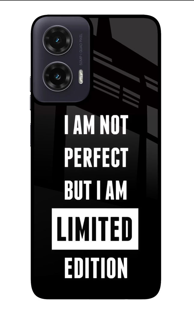 I Am Not Perfect But I Am Limited Edition Moto G35 5G Glass Case Back Cover by Casekaro