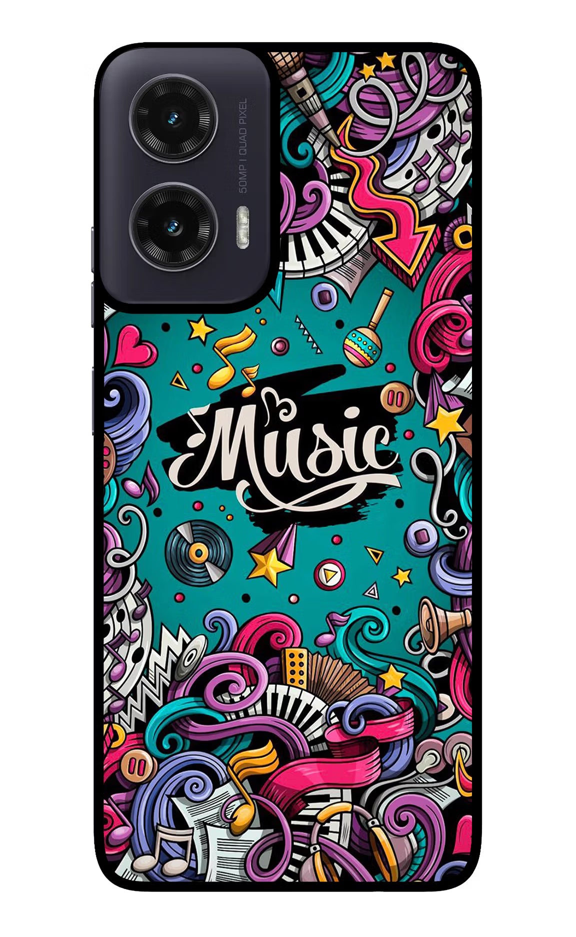 Music Graffiti Moto G35 5G Glass Case