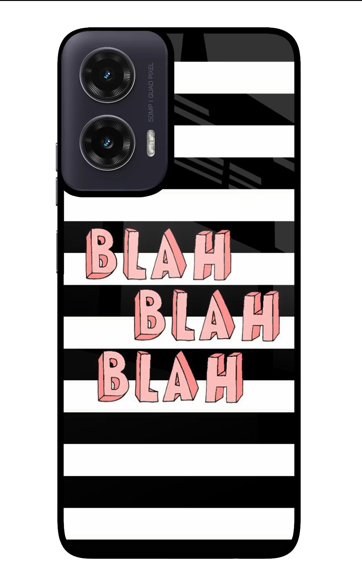 Blah Blah Blah Moto G35 5G Glass Case Back Cover by Casekaro