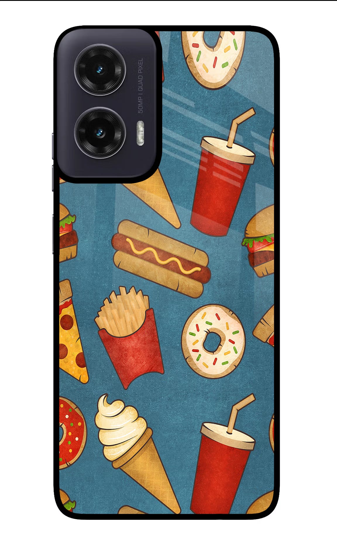 Foodie Moto G35 5G Glass Case Back Cover by Casekaro