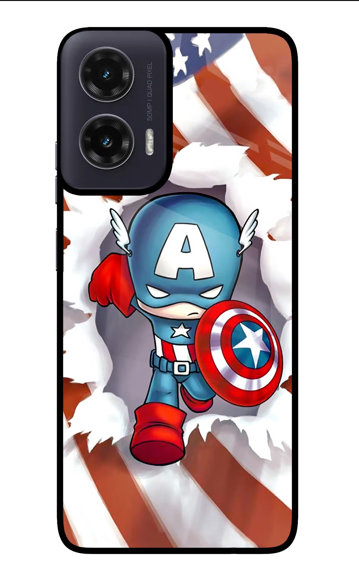Captain America Moto G35 5G Glass Case Back Cover by Casekaro