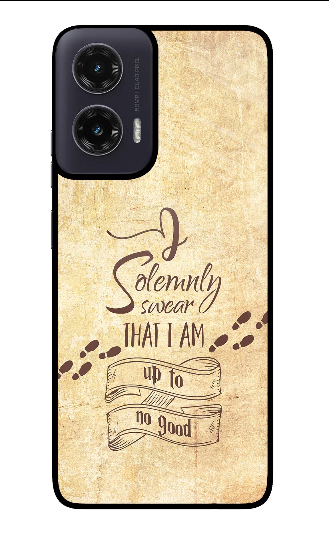 I Solemnly swear that i up to no good Moto G35 5G Glass Case Back Cover by Casekaro