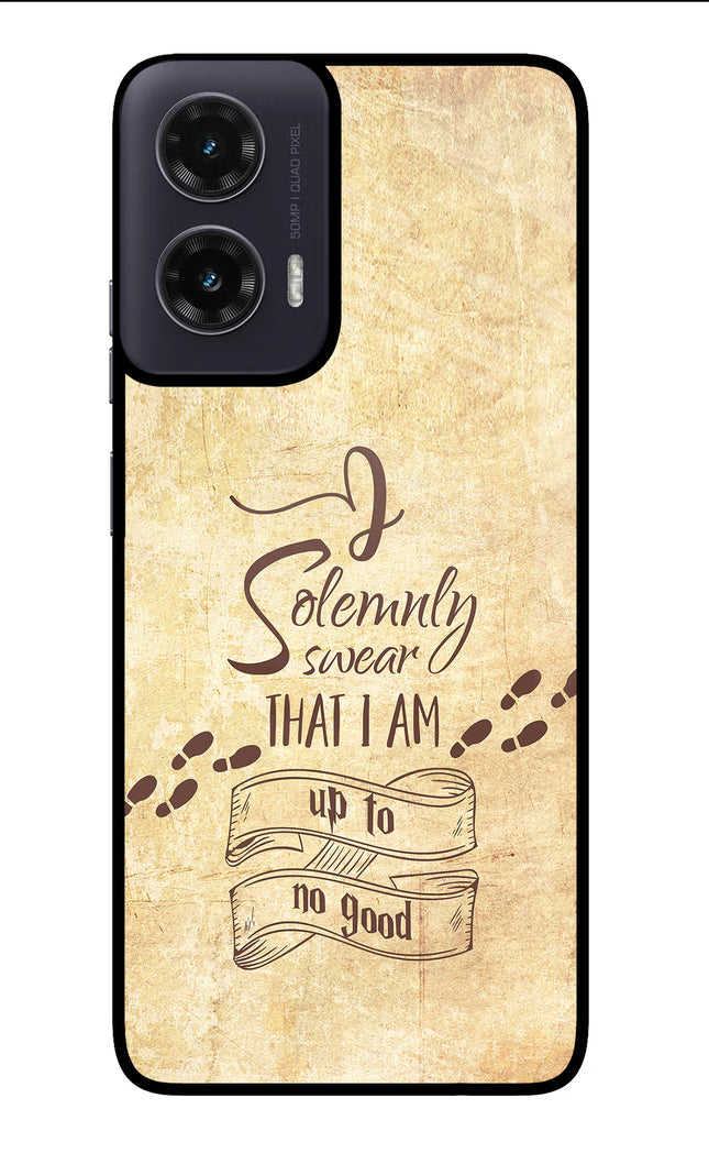I Solemnly swear that i up to no good Moto G35 5G Glass Case Back Cover by Casekaro