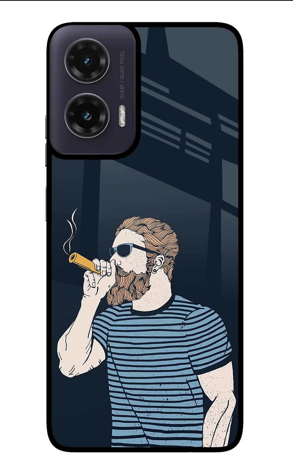 Smoking Moto G35 5G Glass Case Back Cover by Casekaro